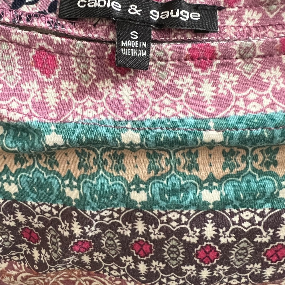 Cable & Gauge Multi Patterned Colored Blouse